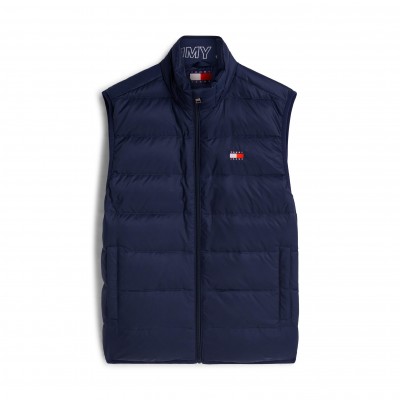 елек,tommy,jeans,men,s,essential,down,hooded,sleeveless,gilet,dark,blue