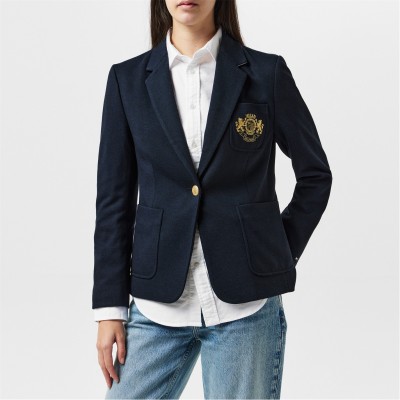 сако,дамски,якета,и,палта,tommy,hilfiger,women's,pocket,embroidery,long,sleeve,slim,fit,blazer,desert,sky