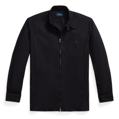 риза,с,дълъг,ръкав,мъжки,якета,polo,ralph,lauren,men,s,garment,dye,cotton,long,sleeve,full,zip,overshirt,polo,black