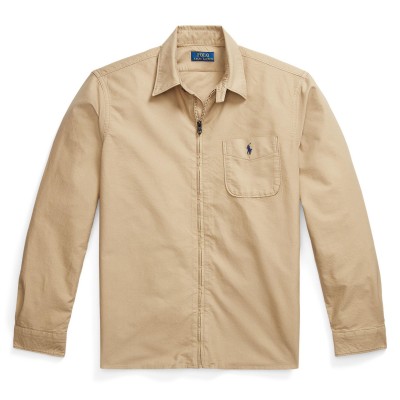 риза,с,дълъг,ръкав,мъжки,якета,polo,ralph,lauren,men,s,garment,dye,cotton,long,sleeve,full,zip,overshirt,surrey,tan