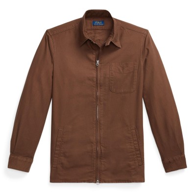 риза,с,дълъг,ръкав,мъжки,якета,polo,ralph,lauren,men,s,garment,dye,cotton,long,sleeve,full,zip,overshirt,chocolate