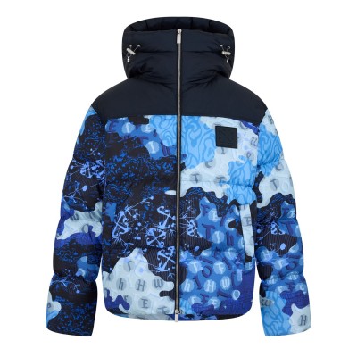 яке,мъжки,якета,off,white,men's,camo,duck,down,wind,resistant,short,puffer,jacket,multicolor
