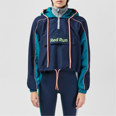 дамски,якета,и,палта,red,run,women's,cropped,quarter,zip,hooded,windbreaker,navy,urban