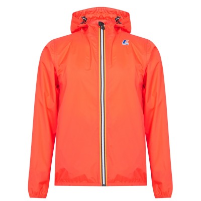 мъжки,якета,k,way,men's,le,vrai,3.0,water,resistant,long,sleeve,rain,anorak,red,781