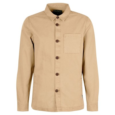 риза,с,дълъг,ръкав,мъжки,якета,barbour,men's,washed,cotton,long,sleeve,overshirt,stone,st17