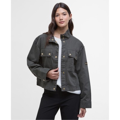 риза,с,дълъг,ръкав,дамски,якета,и,палта,barbour,international,women's,sierra,cotton,long,sleeve,funnel,neck,overshirt,envy,green