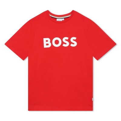 юношеска,тениска,детски,облекла,boss,boss,large,logo,t,shirt,juniors,red,991