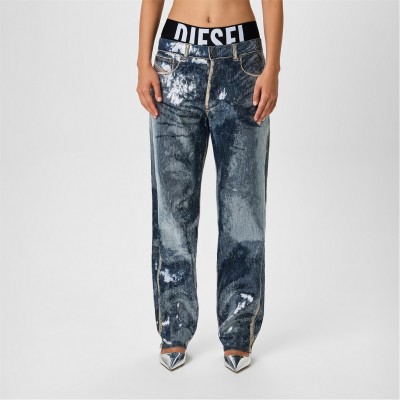 дънки,дамски,дънки,diesel,women's,sequin,wide,leg,jeans,blue