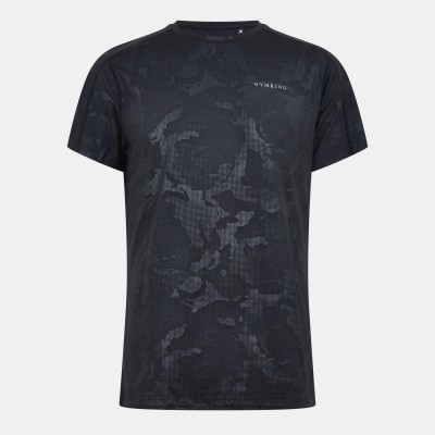 фланелка,с,къс,ръкав,gym,king,men,s,gymki,debossed,camo,short,sleeve,performance,gym,top,black