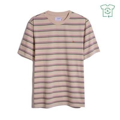 тениска,облекла,на,разпродажба,farah,coxsone,multi,stripe,t,shirt,cream