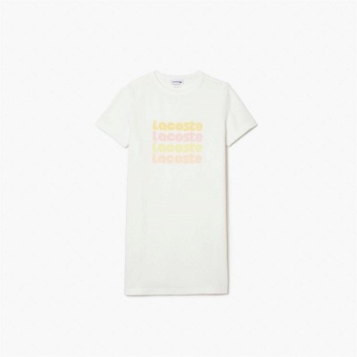 юношеска,тениска,детски,облекла,lacoste,terry,logo,t,shirt,dress,juniors,white,70v