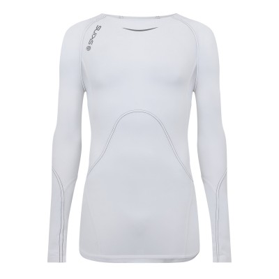облекла,на,разпродажба,мъжко,фитнес,облекло,skins,a400,top,long,mens,white