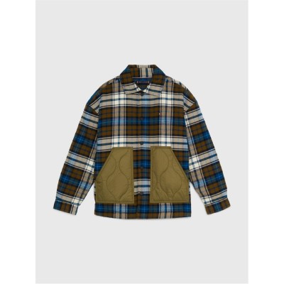 детски,облекла,tommy,hilfiger,tartan,overshirt,juniors,put,green,0n1