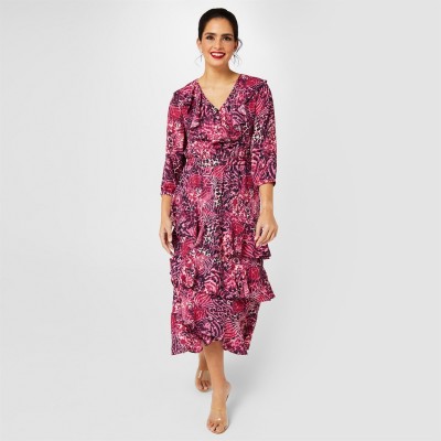 рокля,дамски,поли,и,рокли,biba,biba,ruffle,print,dress,mixed,animal