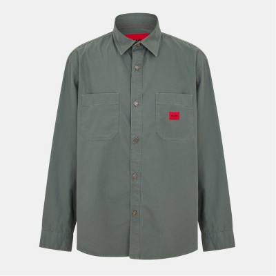 облекла,на,разпродажба,мъжки,якета,hugo,hugo,erato,overshirt,dark,green