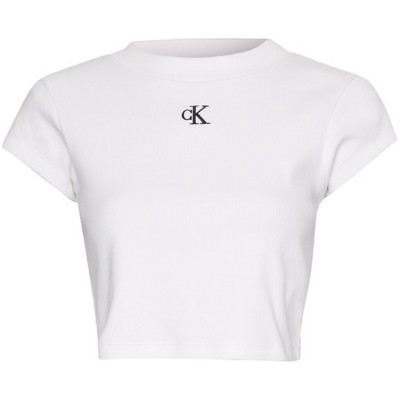 дамски,топове,дамски,тениски,calvin,klein,jeans,ck,rib,baby,tee,white