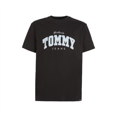 тениска,мъжки,тениски,tommy,jeans,tjm,reg,varsity,ww,tee,ext,black,bds