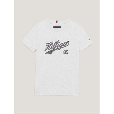 юношеска,тениска,детски,облекла,tommy,hilfiger,script,logo,t,shirt,juniors,light,heather