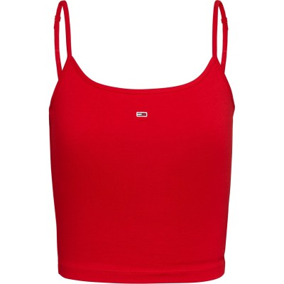 къса,блуза,tommy,jeans,tjw,cropped,essential,strap,top,deep,crimson
