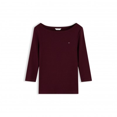 дамска,тениска,дамски,топове,tommy,hilfiger,women,s,cody,slim,boat,neck,long,sleeve,t,shirt,deep,burgundy