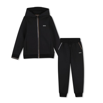 суичър,boss,kids,cotton,full,zip,hoodie,and,joggers,fleece,tracksuit,black