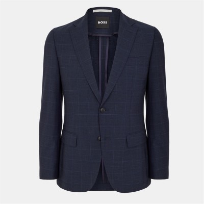 мъжки,костюми,boss,check,2,piece,suit,dark,blue