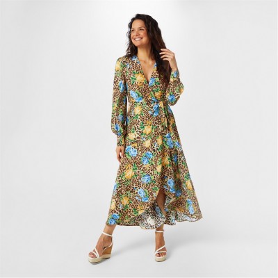 рокля,дамски,поли,и,рокли,biba,printed,wrap,dress,leopard,floral