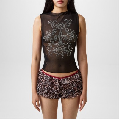 дамски,топове,jaded,london,diamante,vest,black