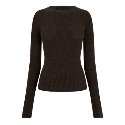 тениска,дамски,топове,fear,of,god,essentials,women's,long,sleeve,waffle,t,shirt,brown