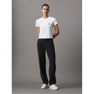 дамски,топове,calvin,klein,jeans,script,institutional,baby,tee,bright,white