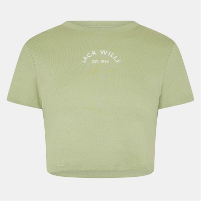бебешка,тениска,дамски,топове,jack,wills,cropped,baby,tee,ladies,pistachio