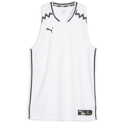 фланелка,мъжки,блузи,с,яка,мъжки,тениски,мъжки,потници,puma,men,s,hoops,team,game,performance,basketball,jersey,white