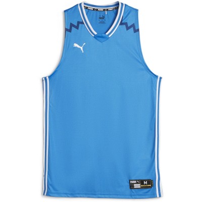 фланелка,мъжки,блузи,с,яка,мъжки,тениски,мъжки,потници,puma,men,s,hoops,team,game,performance,basketball,jersey,electric,blue