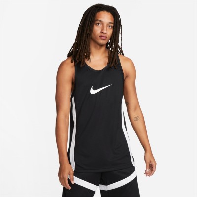 фланелка,баскетболни,облекла,баскетболни,потници,nike,dri,fit,icon,men's,basketball,jersey,black,white