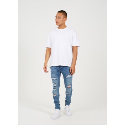 дънки,мъжки,дънки,мъжки,облекла,размер,brave,soul,denim,skinny,jean,with,rip,detail,blue