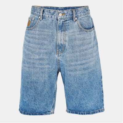 къси,панталони,мъжки,къси,панталони,billionaire,boys,club,knee,length,astro,denim,shorts,mid,wash,blue