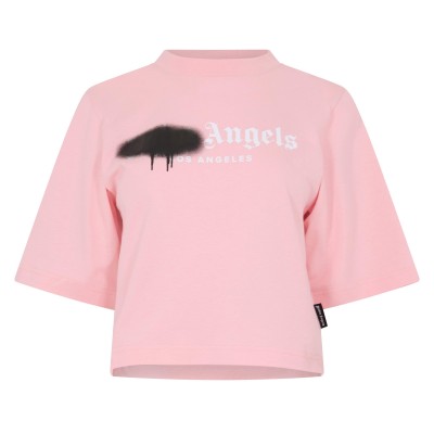 дамска,къса,блуза,дамски,топове,palm,angels,women,s,spray,t,cropped,crop,top,pink,blk