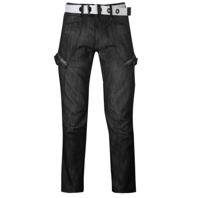 мъжки,дънки,airwalk,belted,cargo,jeans,mens,black,ii