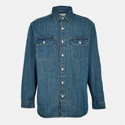 облекла,на,разпродажба,мъжки,ризи,levis,jackson,worker,shirt,dark,wash,denim