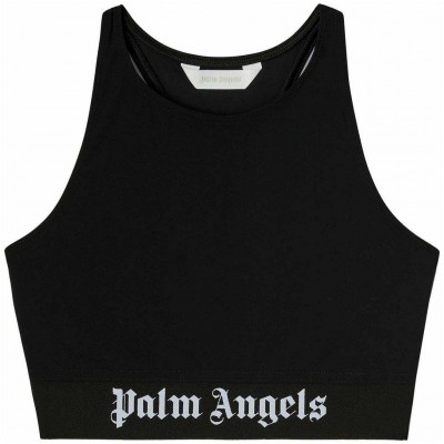 дамска,къса,блуза,дамски,топове,palm,angels,women,s,classic,logo,sport,strappy,crop,top,black,white
