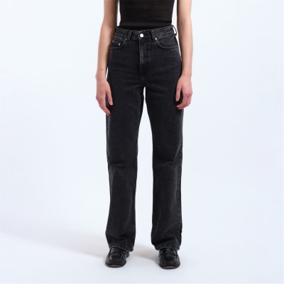 дънки,дамски,дънки,dr,denim,echo,straight,leg,jeans,tar,retro,black