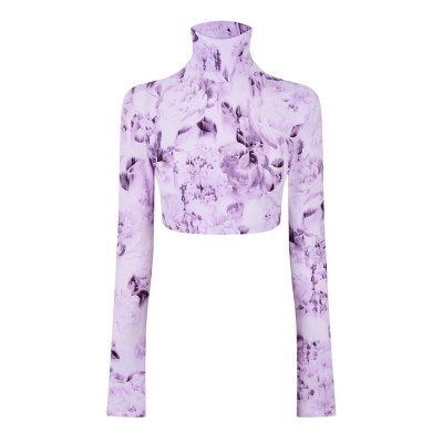 фланелка,с,дълъг,ръкав,дамски,топове,off,white,cropped,long,sleeve,tee,violet