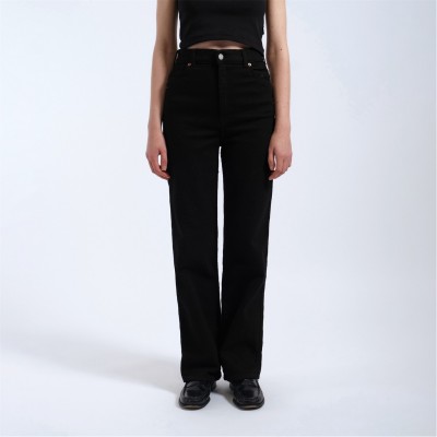 дънки,дамски,дънки,dr,denim,moxy,straight,high,stretch,jeans,solid,black