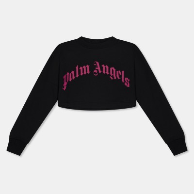 дамска,тениска,дамски,топове,palm,angels,women,s,cropped,logo,long,sleeve,t,shirt,blk,fscha