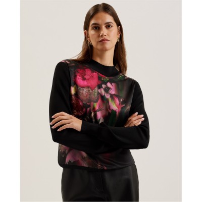 тениска,дамски,топове,ted,baker,woven,tee,ld99,black