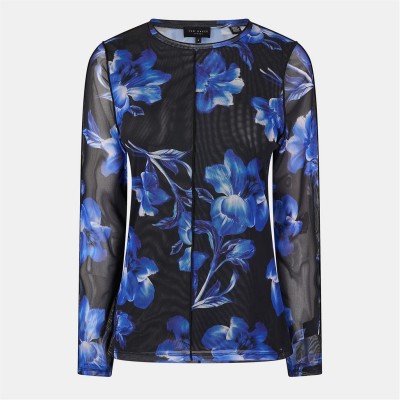 фланелка,дамски,топове,ted,baker,crw,nck,jersey,ld99,blue