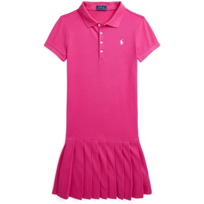 рокля,детски,3/4,панталони,polo,ralph,lauren,pleated,stretch,mesh,polo,dress,bright,pink