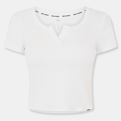 тениска,дамски,топове,dkny,rib,t,shirt,ld99,white