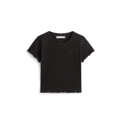 къса,блуза,tommy,hilfiger,kids,essential,rib,crop,top,black,bds