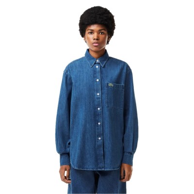 дамски,ризи,lacoste,denim,shirt,medium,blue